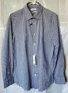 Lucky Brand Men's Long Sleeve Shirt Blue/White Checkered Size M 15-15-1/2 32/33 - Picture 1 of 4