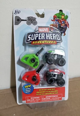Marvel Superhero Adventures 4X4 Micro Key Launchers Green & Red Hulk, Spiderman - Image 1 of 4