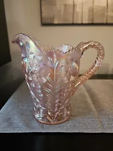 Vintage Lenox Imperial Pink Carnival Glass Tiger Lily Pattern Pitcher - Picture 1 of 5