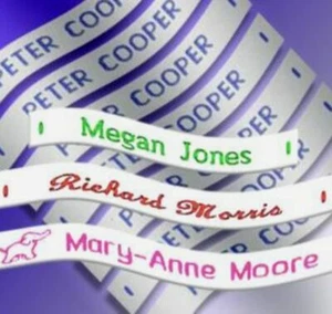 36to144 Woven Sew on Name Tapes School Tags Labels Clothing Personaliz Lettering - Picture 1 of 6