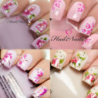 Flower Nail Sticker Nail Art Wraps Water Transfers Decals Stickers Pink Flowers