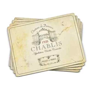 PIMPERNEL, SET OF 4, VIN de FRANCE CORK-BACKED PLACEMATS, NEW IN BOX - Picture 1 of 10