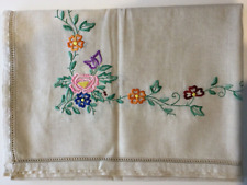 Vintage Handmade Hand Embroidered Tablecloth 1850mm x 1320mm NEW - FREE POSTAGE