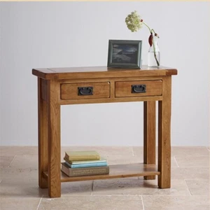 Bedside Table Oak Wood Hallway 2 Storage Drawer Bed Light Oak Bedside Table - Picture 1 of 8