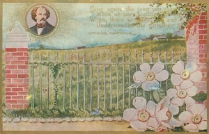 Postkarte Staatsblumen Nathaniel Hawthorne Gedicht geteilt C Elkstone 1908 - Bild 1 von 2