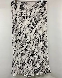 Karen Kane Women's Size L Black White Snakeskin Print Maxi Skirt Elastic Waist - Picture 1 of 8