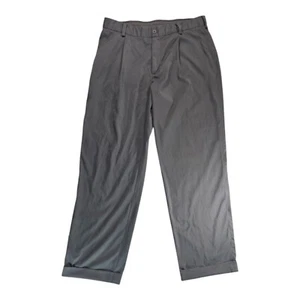 Pantaloni da golf Nike uomo 34x32 DriFit grigi orlo con polsini pieghe sul davanti comodi tasche usati in ottime condizioni - Foto 1 di 15