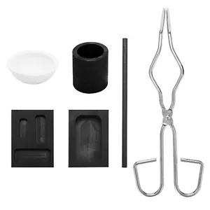 6 Pcs Torch Melting Graphite Crucible Kit Graphite Crucible Cup V3P7 - Picture 1 of 8