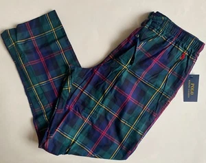 NWT Mens Polo Ralph Lauren Green Multi Plaid Cotton Pajama Lounge Pants S 28-30 - Picture 1 of 2