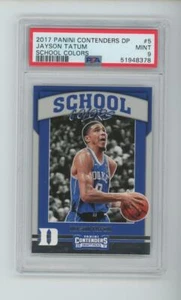 2017-18 Panini Jayson Tatum #5 Contenders School Colors Duke PSA 9 Graded - Picture 1 of 2
