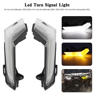 LED Front Turn Signals Light Daytime Running For Can-Am Defender Max 2020-2023 T - Image 1 of 4