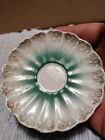 LILY GREEN SCALLOPED Gold Accented SAUCER  Only Germany