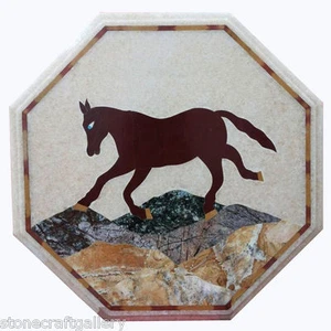 12" Marble Corner Table Top Inlay Handmade Work Home Decor - Picture 1 of 3