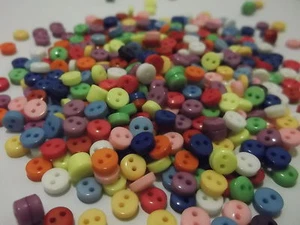 50 to 1000 Tiny Small 6mm Round Sewing 2 Hole Crafts Scrapbook Card Art Buttons - Picture 1 of 10