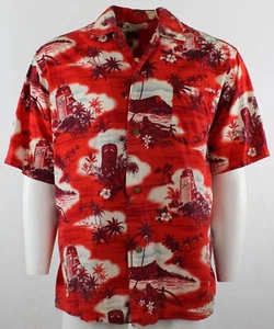 Alu Lole Tikis Waikiki Vintage Hawaiian Shirt - 1950s - XL - Picture 1 of 3