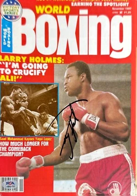 Larry Holmes Signed World Boxing Magazine PSA AM60709 - Image 1 of 3