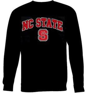 Camiseta de manga larga NC State Wolfpack negra con arco universitario para hombre - Imagen 1 de 5