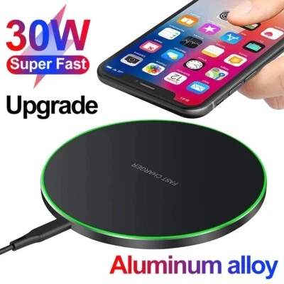 30W Wireless Charger Fast Charging Pad Mat For iPhone 14 Pro Max 13 12 11 XS XR - Image 1 of 4