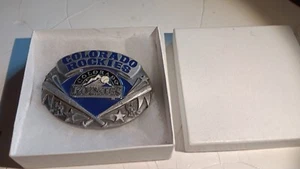 Vintage 1991 COLORADO ROCKIES Gürtelschnalle Zinn & Emaille 3-D Limited Edition - Bild 1 von 7