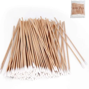 200 Count 6 Inch Long Cotton Swabs with Wooden Handles Cotton Tipped Applicat To - Picture 1 of 8