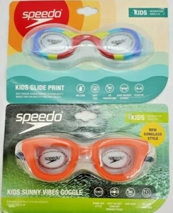Lot of 2 New Speedo Glide Goggles. No Leak Anti-Fog Flex Fit, Kids 3-8 - Picture 1 of 6