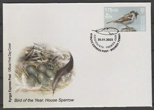 Kyrgyzstan 2022 Birds, Sparrow, FDC, First day cover - Picture 1 of 1