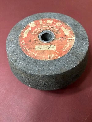 Vintage King 3/4"Arbor x 3-3/8"x 7"Dual Tapered, Fully Vitrified, Grinding Wheel - Image 1 of 4