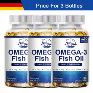 Omega 3 6 9 2160 mg - 360 Kapseln Fischöl hochdosiert Fettsäuren EPA DHA Vitamin - Bild 1 von 10