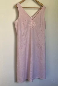 Jump Women’s Dress Size 14 Pale Pink Linen Cotton Blend Lace Front Lined - Picture 1 of 7