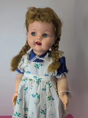 "Muñeca vintage ideal Saucy Walker 22"" todo original trenzas rubias ojos coquetos #S" Foto 1 de 4