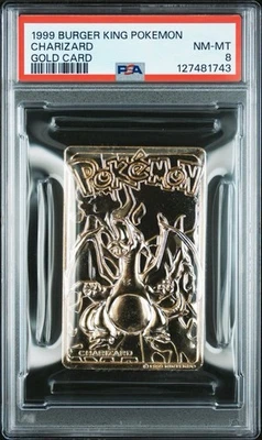 1999 BURGER KING POKEMON GOLD METAL CARD CHARIZARD PSA 8 NM-MINT LOW POP! - Image 1 of 2