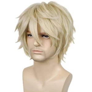 Alacos Blonde Wig Short Fashion Spiky Layered Anime Cosplay Wig Halloween Chr... - Picture 1 of 8