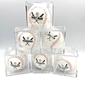 6er Pack Hochzeit Bräutigam Baseball Geschenk Trauzeuge Vorschlag Geschenke - Bild 1 von 4