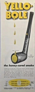 Pipa Yello-Bole Humo Curado con Miel Estándar Forma Dublín Anuncio Impreso Vintage 1944 - Imagen 1 de 4