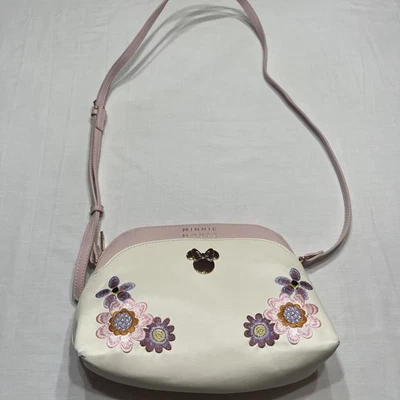 Disney Minnie Mouse Floral Embroidered Crossbody Purse Small Women’s Bag Rd Desc - Image 1 of 4