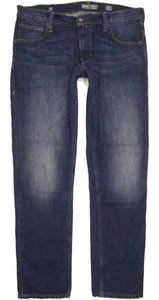 Pantalones de mezclilla Mustang Chicago azules cónicos regulares cintura alta W37 L34 (93340) - Imagen 1 de 9