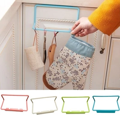 1pcs Hanging Holder Multifunction Plastic Towel Rag Rack Punch-Home Storage - Image 1 of 3
