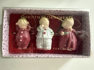 Rare MICHEL & COMPANY Wee Sleepers Porcelain Christmas Ornaments w/ Box - Picture 1 of 7