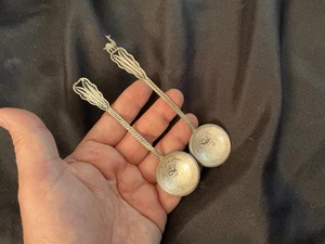 1865 & 1888 Peru Un Sol Silver Coin Spoons Antique Heavy Scrap Sterling 58 Gram - Picture 1 of 8