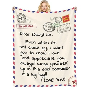 Daughter Gift, Dear Daughter Blanket for Birthday, Daughter Gifts Ideas from ... - Picture 1 of 6