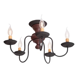 Irvin's Country Tinware Thorndale Ceiling Light in Americana Red - Picture 1 of 3