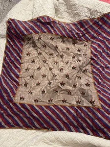 Vintage Echo Horse, Equestrian, Silk Scarf, Dark, Red, And Blue  - Picture 1 of 4