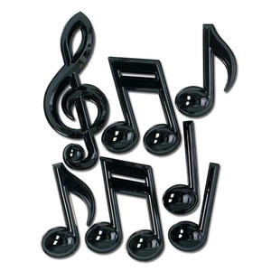 Beistle Black Plastic Musical Notes - Music | Party Supply | Decoration - Picture 1 of 1