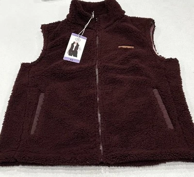 Sage Collective Women’s Fleece Sleeveless Vest, Burgundy, Size XS - Image 1 of 4