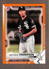 2021 Bowman Prospects Orange Border #BP-74 Matthew Thompson /25