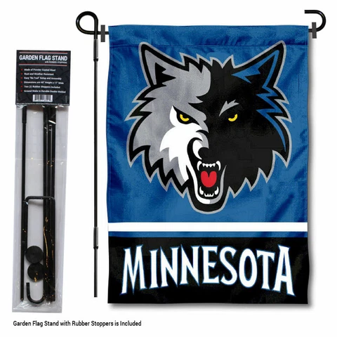 Minnesota Timberwolves Garden Flag and Yard Stand Included Cover
