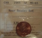 CANADA ELIZABETH II 1983 NEAR BEADS SMALL CENT ICCS MS 65 XJH 697 CANADA ELIZABETH II 1983 NEAR BEADS SMALL CENT ICCS MS 65 XJH 697