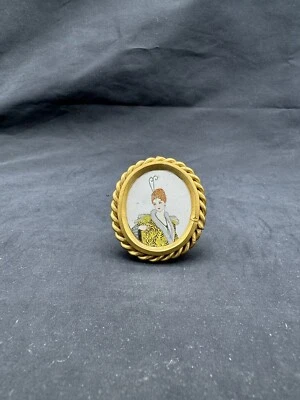 Antique Mini Gilt Brass/ Bronze Picture Frame, 1 7/8" - Image 1 of 4