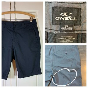 O’Neill Shorts Men’s 30 Casual Chino Flat Front Black Surfer Boarder FLAW HOLE - Photo 1/11