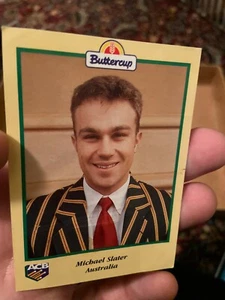 BUTTERCUP 1995 MICHAEL SLATER CARD Portrait AUSTRALIA ACB Australian Cricket - Picture 1 of 1